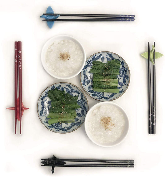 JapanBargain, Travel Chopsticks with Case Reusable Chinese Korean Japanese Bamboo Portable Chop Sticks Utensil Dishwasher Safe Made in Japan (2, Red-Yuzen)