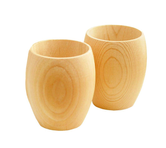 EDOYA Hinoki Wood Sake Cups (Set of 2) Made in Japan