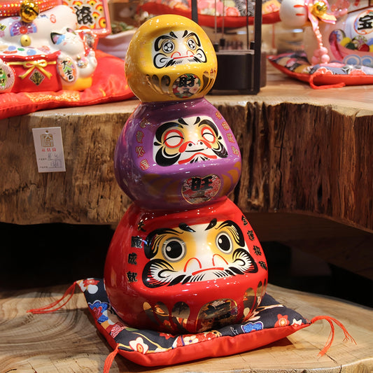 Daruma Doll - Good Luck & Well Wishes, Feng Shui Gifts, Feng Shui Decor, Japanese Dharma Doll, Japan Daruma (Yellow)